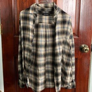 pacsun brown and white flannel lightweight